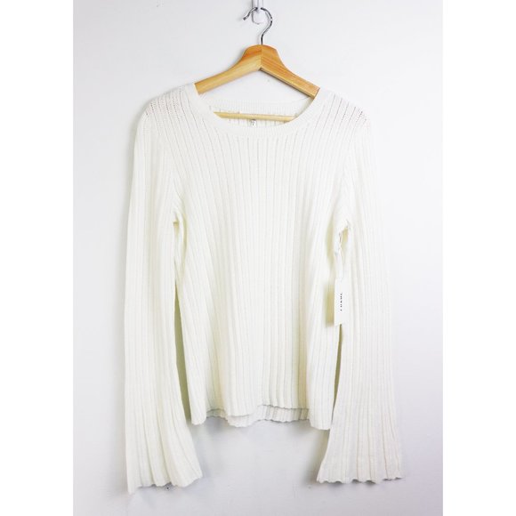 NWT Frame Bell Sleeve Pointelle Rib Knit Sweater - Picture 4 of 9